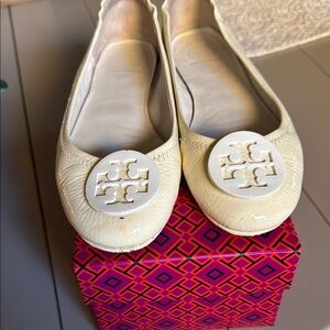 Tory Burch Cream Ballet Flats